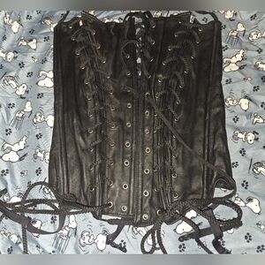Black Lace-Up Corset